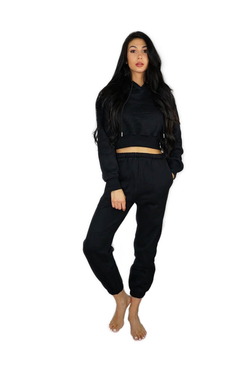 2 Piece Crop Hoodie Jogger Pants Set Malo the Label