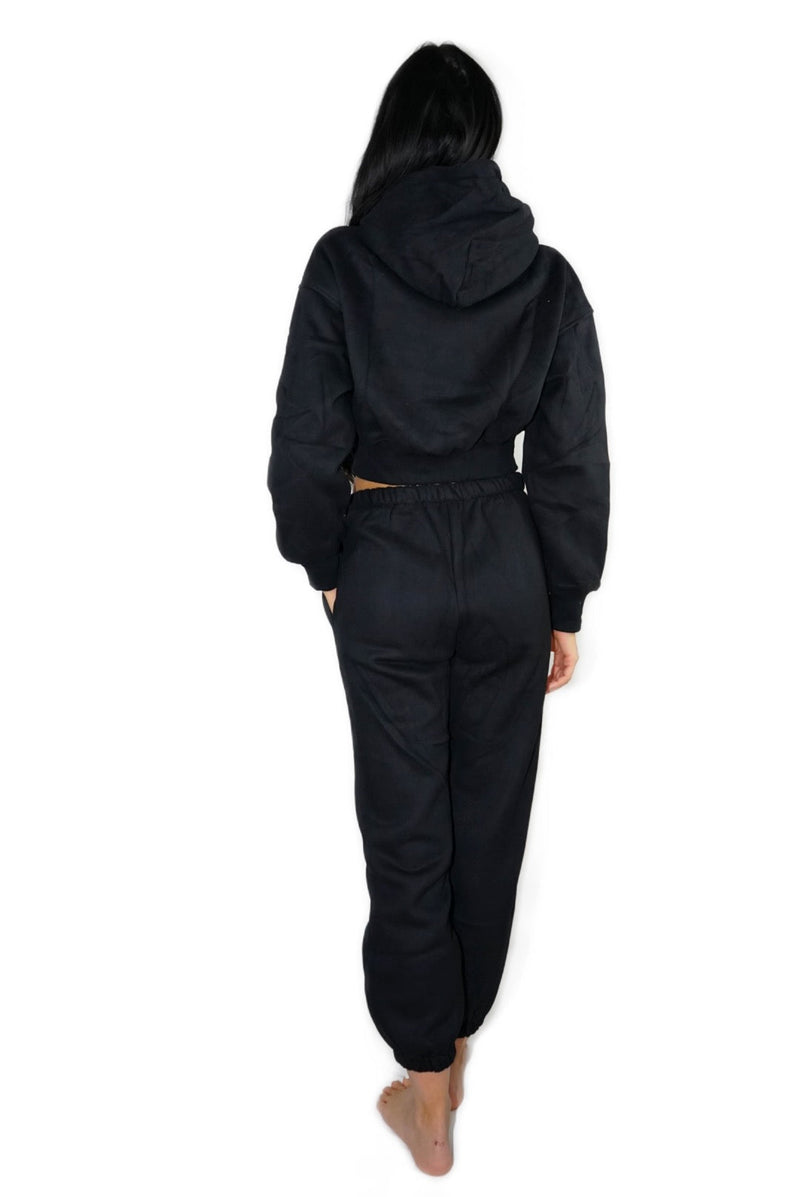 Black Crop Hoodie Malo the Label