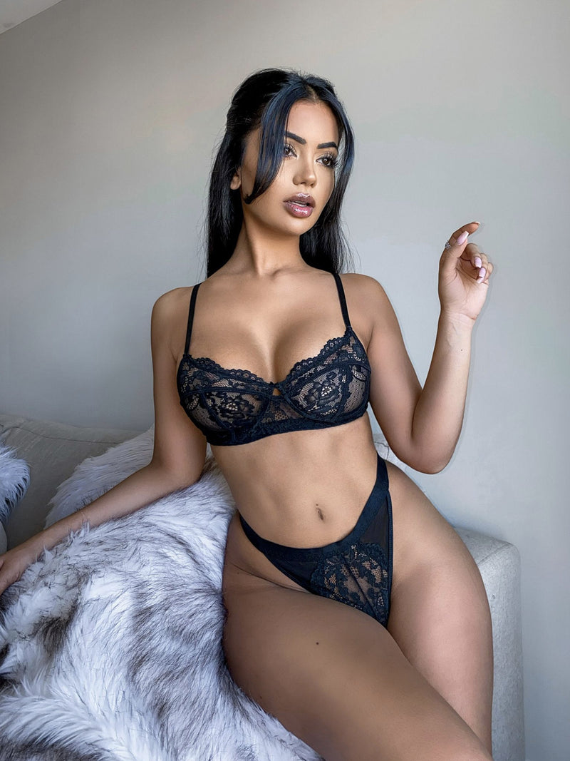 Blue Forever Love Lace Lingerie Set Malo the Label