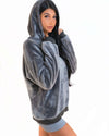 Grey Oversized Teddy Bear Hoodie Malo the Label